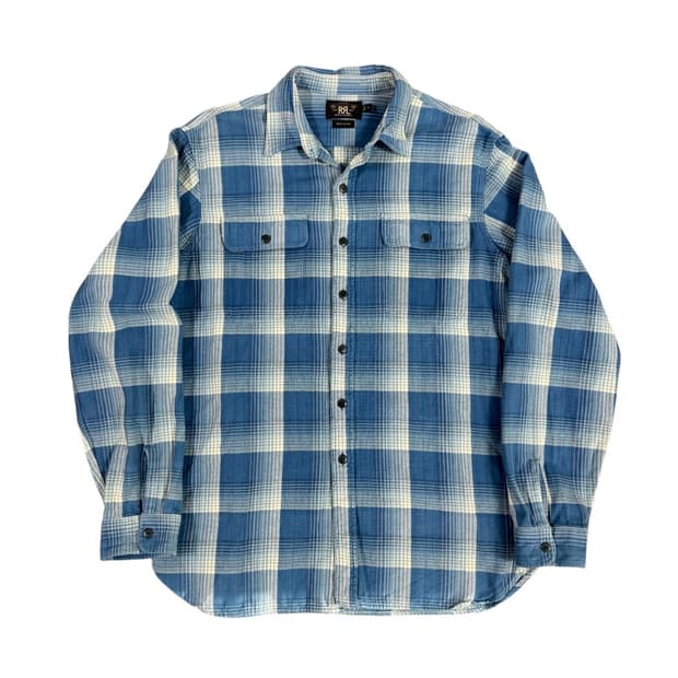 RRL 더블알엘 플레이드 블루 체크 셔츠