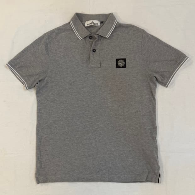 스톤아일랜드 컴파스 패치로고 반팔 카라티 그레이