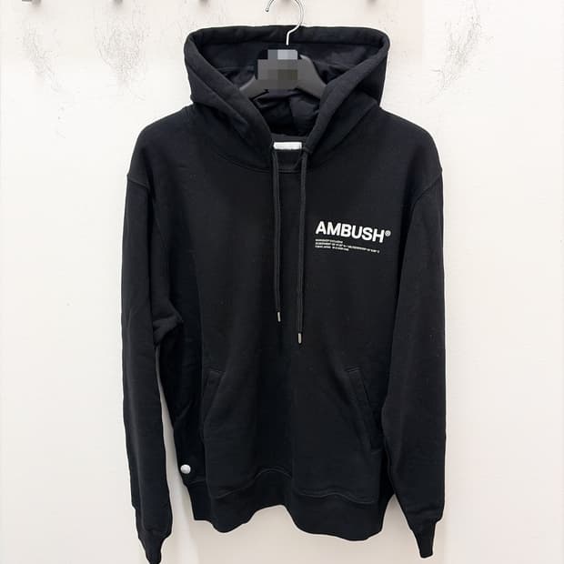 (정품/새상품) AMBUSH 앰부쉬 남성 블랙 로고 후드
