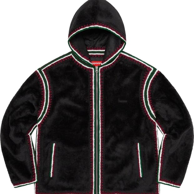 (XL) 23ss 슈프림 크로셰 엣지 후드 집업