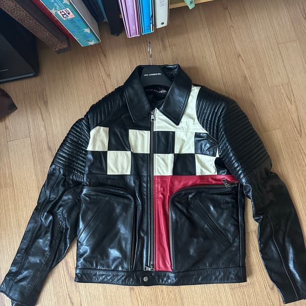 앤더슨벨  체커보드 패치워크 라이더 자켓 L