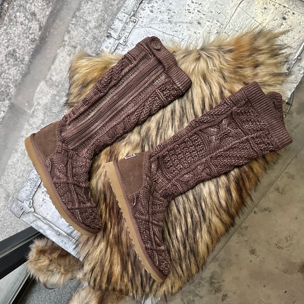 00s 브라운 어그 카디 니트 부츠