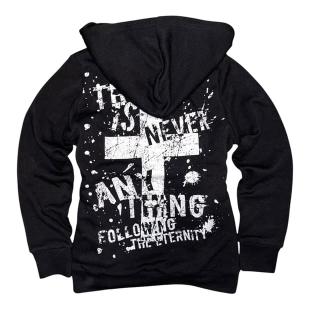 CORNFLAKE 콘플레이크 십자프린팅 기모 후드집업 펑크갸루y2k