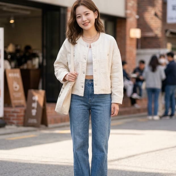 AFTERGLOW 애프터글로우 다이아 퀄팅 노카라 크롭 자켓