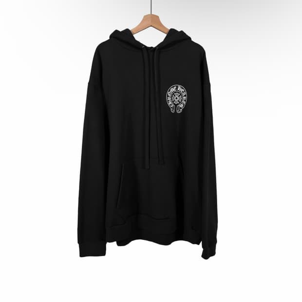 [XXL] 크롬하츠 남성 오사카 한정 홀스슈 말발굽 후드 티셔츠 블랙