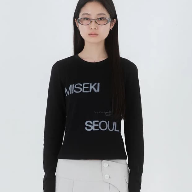 미세키서울 로고 롱슬리브 블랙