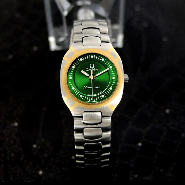 오메가 씨마스터 폴라리스 그린 선레이 다이얼 여성용 스틸 시계