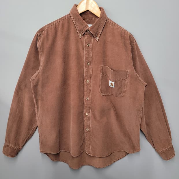 Carhartt 칼하트 코듀로이 셔츠 브라운