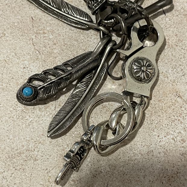 Vintage Skull Keyring - 빈티지 실버 키링