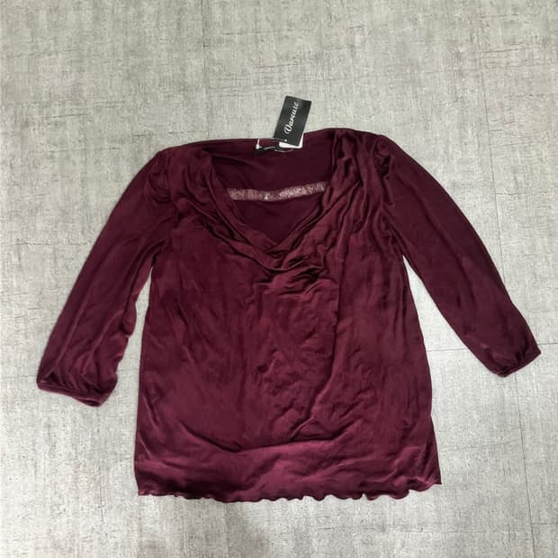 일본빈티지 Vaueule 핀터깔y2k 동양보헤미안 레이어드 쉬폰티셔츠