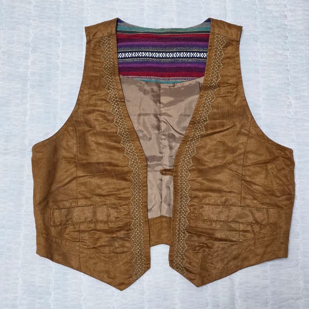 보헤미안 엔틱 스웨이드 웨스턴 베스트조끼