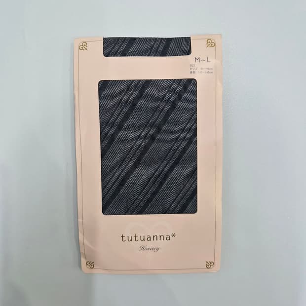 tutuann  블랙 사선스트라이프 패턴 팬티스타킹