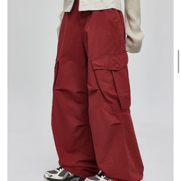 ootj 비죠 카고팬츠 레드 s