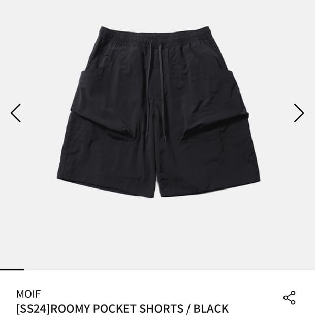 모이프 moif roomy pocket shorts black 2