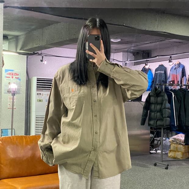 폴로 랄프로렌 자수로고 베이지 솔리드 셔츠 B3738