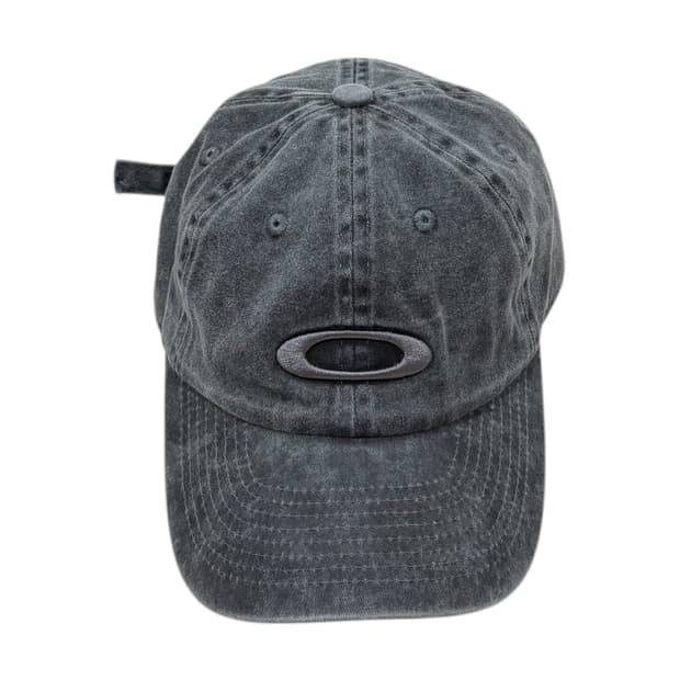 오클리 X 47 로고 볼캡 모자 워싱 그레이