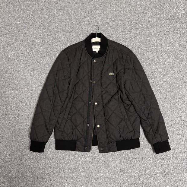 라코스테 퀄팅 자켓 S 95사이즈 차콜 스타디움 블루종 누빔 점퍼