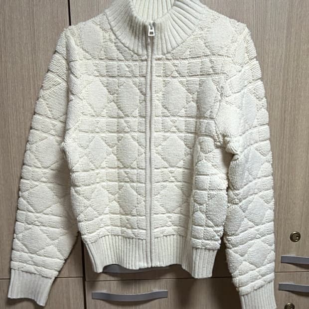 캐시미어 울 집업 아이보리