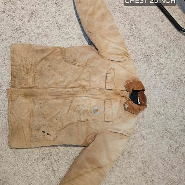 칼하트 샌드 데미지 워싱 워크 자켓 xxl