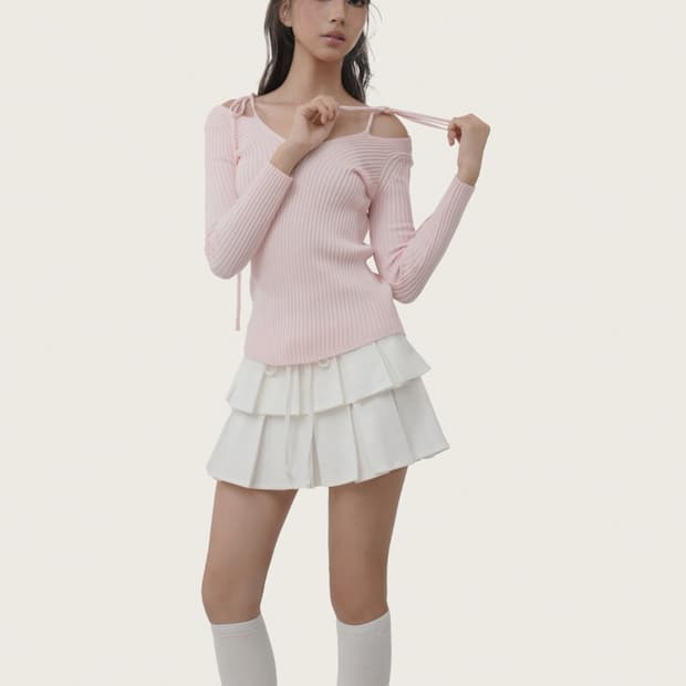클리시어 Éclair ribbon knit, Pink