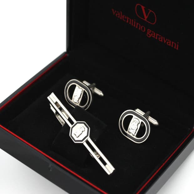 올리버 발렌티노 5.8cm A등급 퍼그 한정판 명품 넥타이핀 커프스 세트