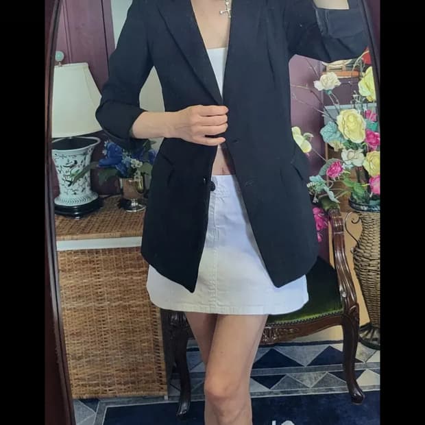 프랑스 모르간 하절기 폴리 블랙 쟈켓