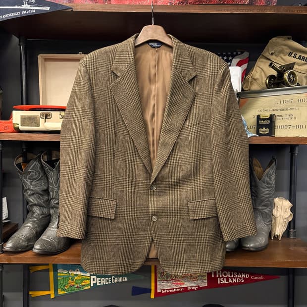 90s 폴로 랄프로렌 클렌체크 테일러링 울 블레이저 자켓 N1226