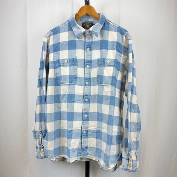 [RRL]더블알엘 플란넬 셔츠 XL 블루 웨스턴 셔츠