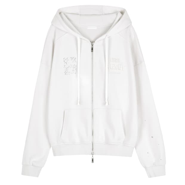클리시어 
06 Crystal hooded zip-up, White