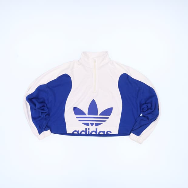 XS 아디다스 크롭 반집업 맨투맨 N7543