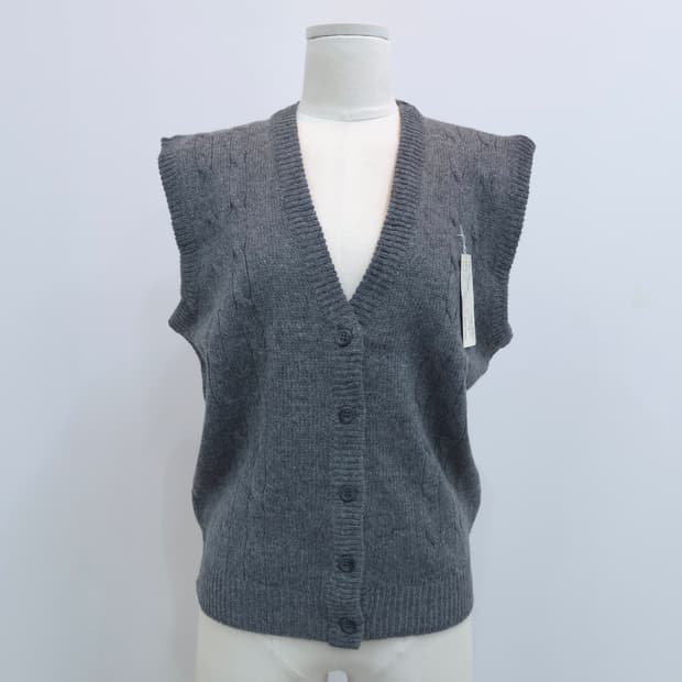 WILSHIRE 차콜그레이 울혼방 니트 베스트