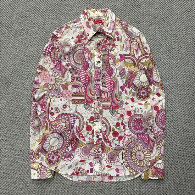 크리스찬라크로와 트럼프패턴 셔츠 v2525