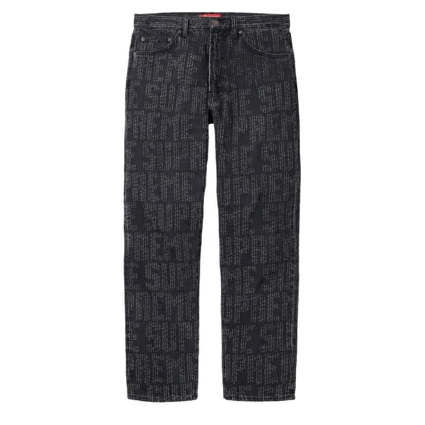 슈프림 니들 펀치 레귤러 진 워시드 블랙 - 23FW 30사이즈 새상품