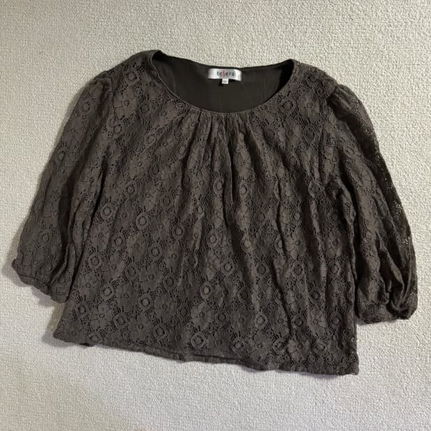 일본빈티지 브라운 블라우스 탑