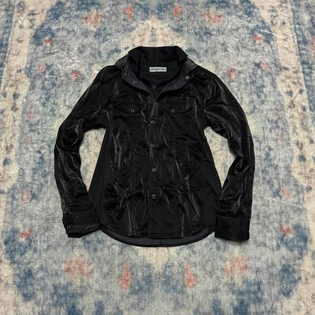 Buffalo bobs black satin layered shirts