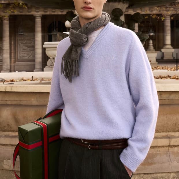 구매 / STU 부클 브이넥 니트 퍼플 M