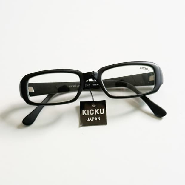 90s KICKU JAPAN 맷블랙 뿔테 스퀘어 빈티지 안경