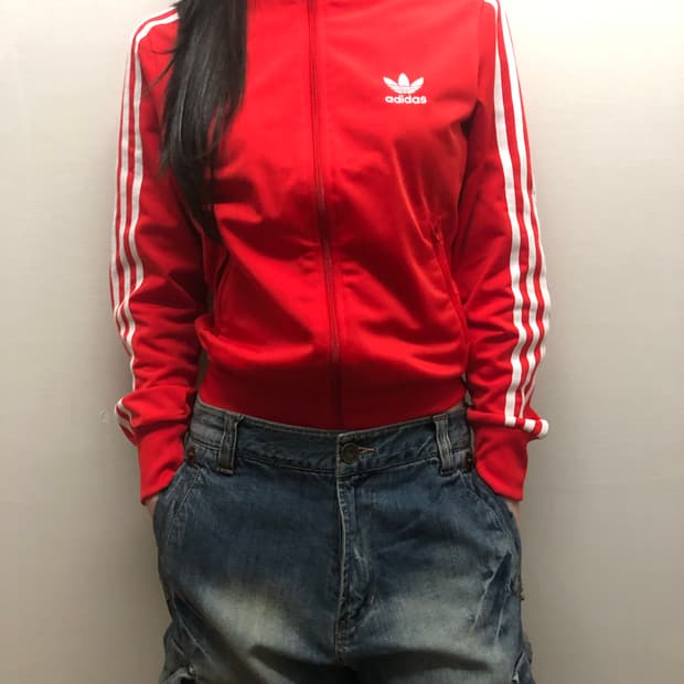 빈티지 아디다스 레드 파이어버드 져지