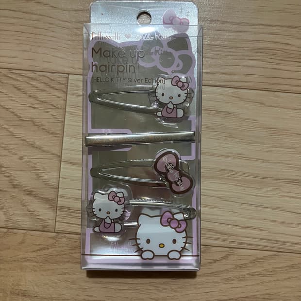 필리밀리 헬로키티 머리핀 헤어핀 세트 실버 에디션