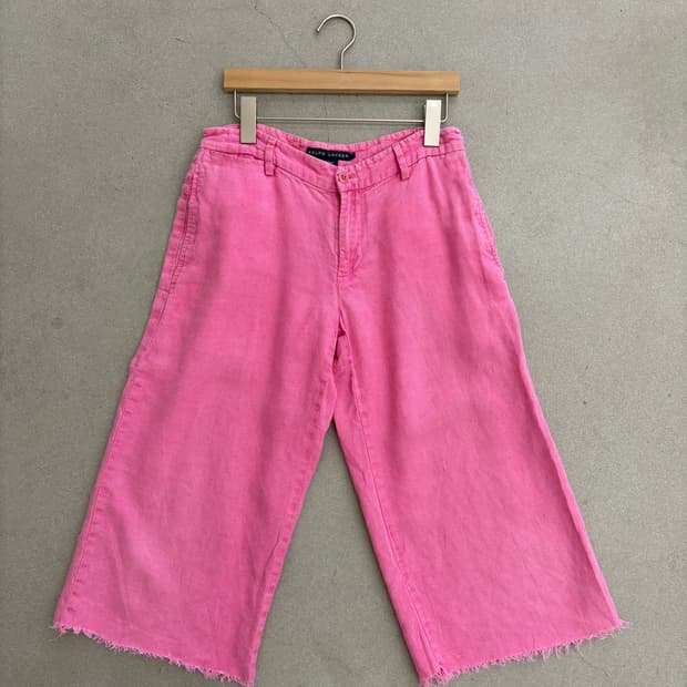 Ralph Lauren Pink Raw Crop Pants