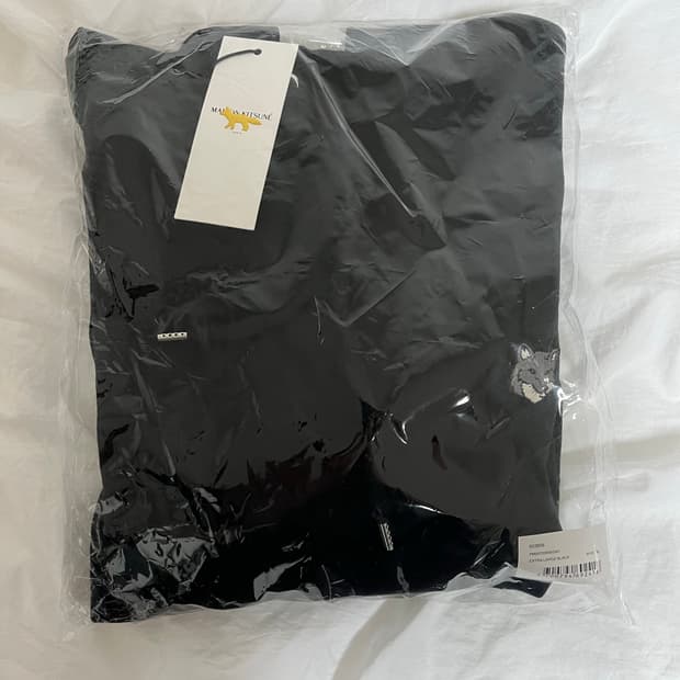 메종 키츠네 블랙 후드티 XL