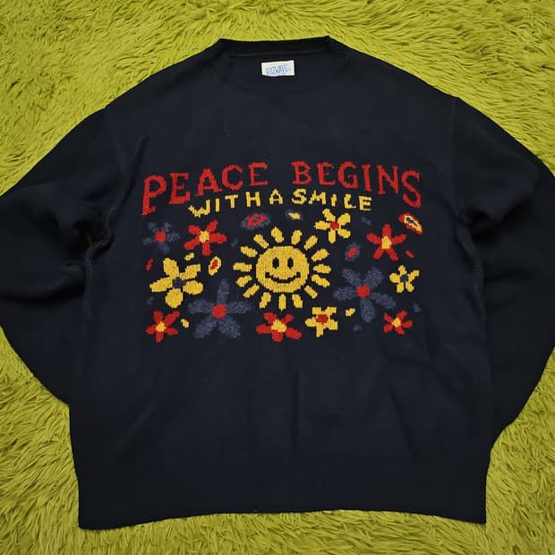 빅웨이브 자수 니트 XL