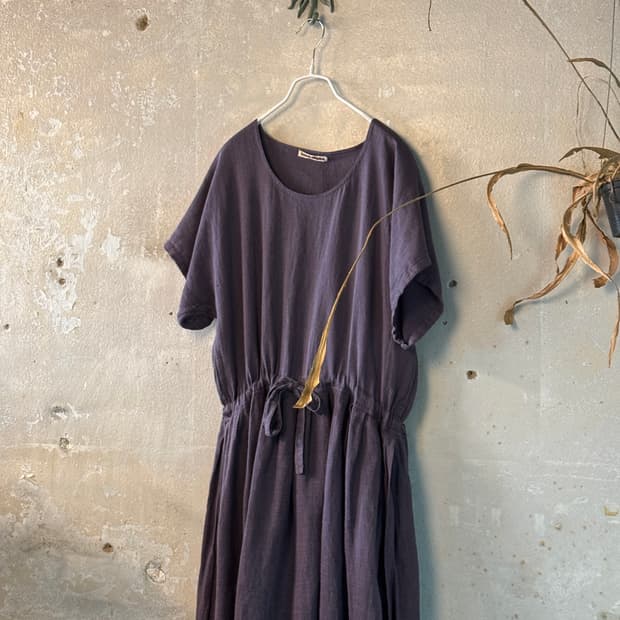 F) ISSEY MIYAKE Silk Cotton Gather Dress