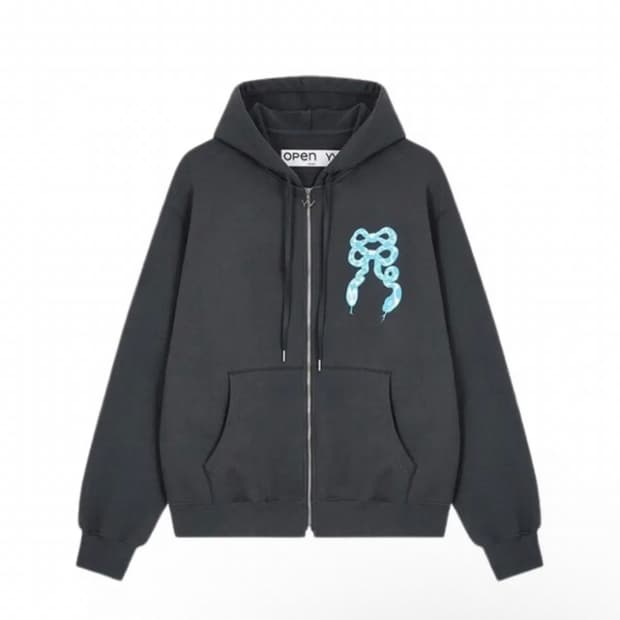 open yy 오픈와이와이 블루 리본 스네이크 후드집업