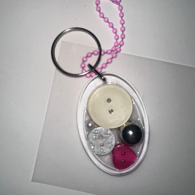 핸드메이드 빈티지 핑크 버튼