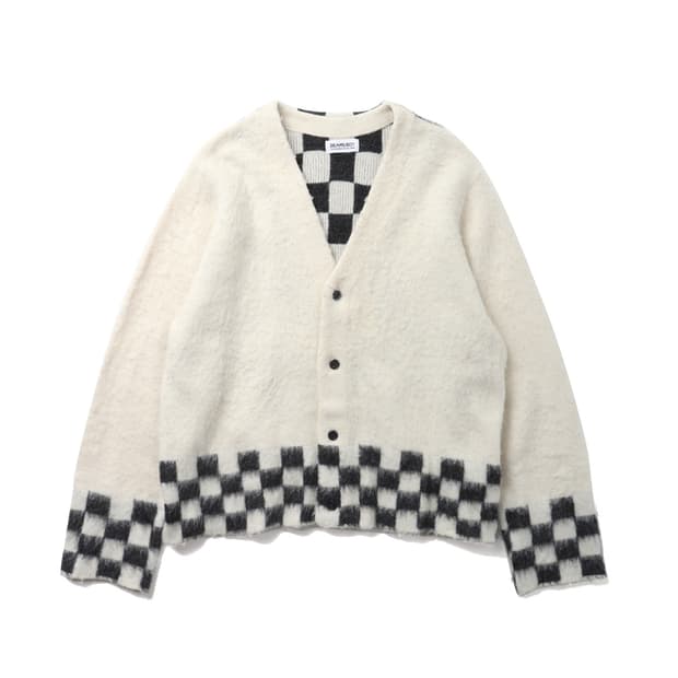 BEAMS BOY Checkered Cardigan