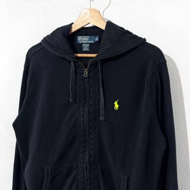 폴로 블랙 후드집업