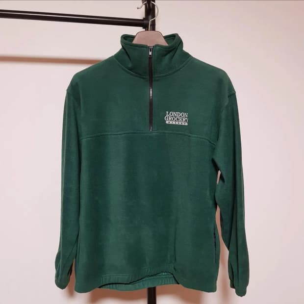 (M)런던그로서리마켓 하프집업 플리스 그린
