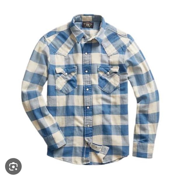 RRL 플래드 트윌 웨스턴 셔츠 L size