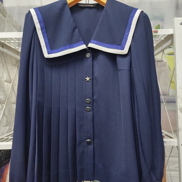 럭키슈에뜨 여성 블라우스 55~슬림66 봄~여름 세일러 블라우스 WM65